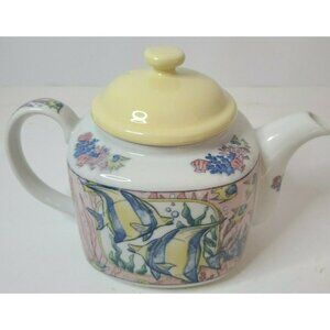 TAKAHASHI Fish Themed Teapot Hand Decorated 6×4 in